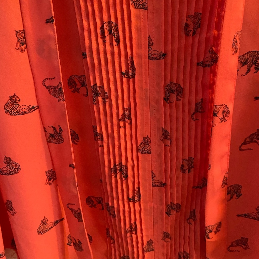 Banana Republic Orange Tiger Print Blouse - Picture 3 of 5